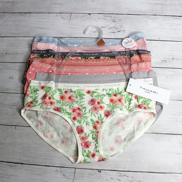 Tahari Girl's Panties Size L 12 14 Tagless 100% Cotton 7 Pack - Picture 2 of 7